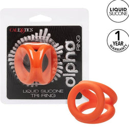 Cockring Calexotics Triple Alpha silicone liquide orange vu de face