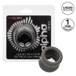 Cockring Calexotics Anneau étireur de bourses silicone — Alpha testicules Ring en Silicone noir vu de face