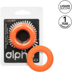 Dicker, dehnbarer Calexotics-Donut-Cockring aus orangefarbenem Silikon – Alpha Prolong Large, Vorderansicht