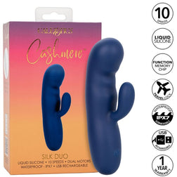 Vibro rabbit double moteur silicone 10 vitesses — Cashmere Silk Duo — vue de face