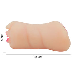 Hautfarbener Zoey Masturbator mit zwei Öffnungen — Maße 17 × 8,2 cm