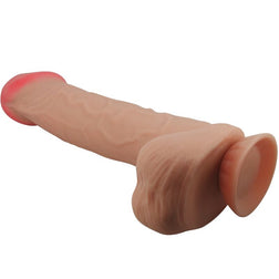 Gode réaliste peau coulissante 26 cm chair — gros plan