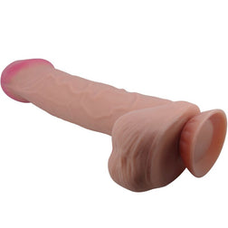 Gode réaliste peau coulissante 26 cm marron — gros plan