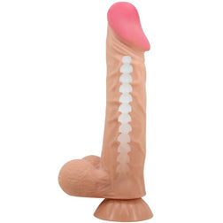 Gode réaliste peau coulissante 24 cm avec testicules — emballage