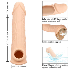 Gaine pénienne réaliste +5 cm silicone liquide — vue de trois-quarts