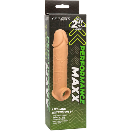 Gaine pénienne réaliste +5 cm silicone liquide — emballage