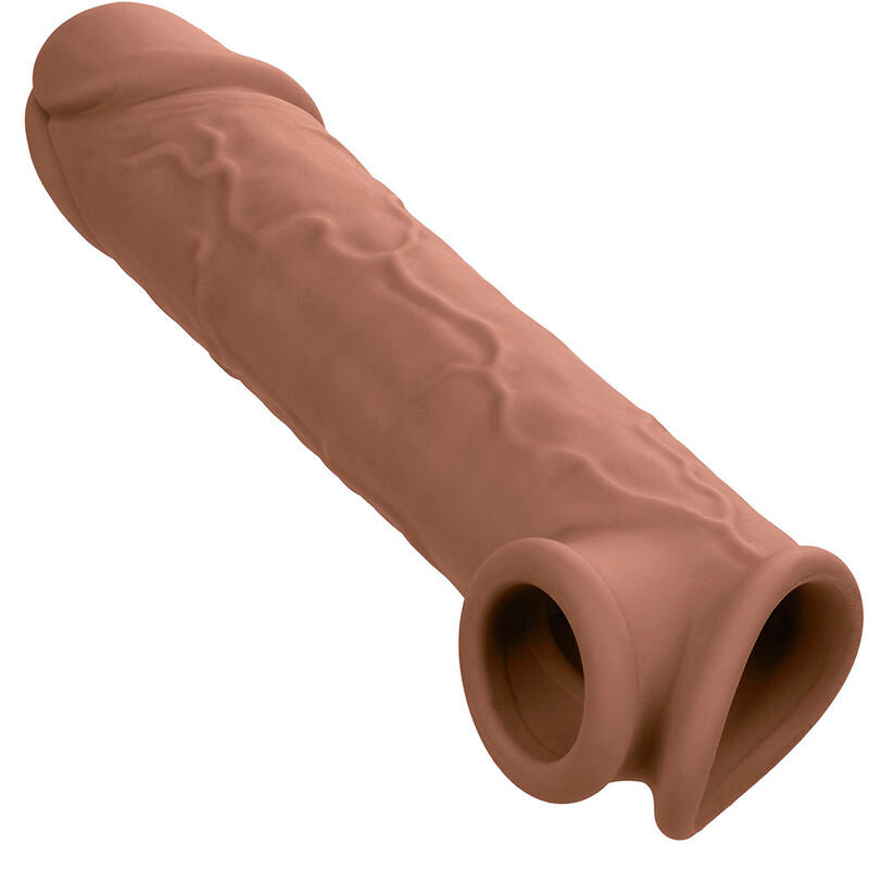 Gaine pénienne réaliste +5 cm silicone liquide peau marron — présentation