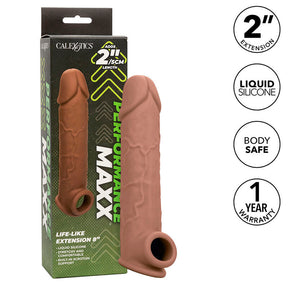 Gaine pénienne réaliste +5 cm silicone liquide peau marron — Performance Maxx Life-Like · Calexotics · Gaines & extensions