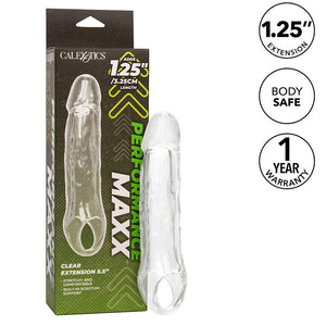 Transparente Penishülle 14 cm mit geformter Eichel — Seitenansicht