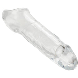 Transparente Penishülle 14 cm mit geformter Eichel — in Anwendung