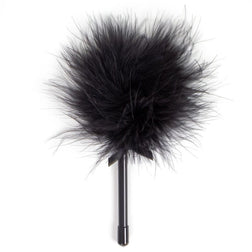 Mini plumeau marabout noir 15 cm pour jeux sensoriels — vue de face