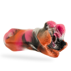 Vue latérale du masturbateur fantasy en silicone marbré