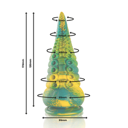 Schéma technique des dimensions du gode tentacule Cetus S