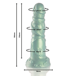 Dimensions du gode fantasy Hades avec 17 cm de longueur insertable et 50 mm de