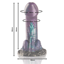 Schéma technique du gode serpent avec dimensions 18 cm et 13 cm insérables