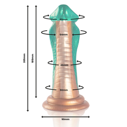 Schéma technique des dimensions du gode cobra avec tête large