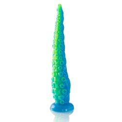 Gode tentacule fluorescent Scylla L avec ventouse et reliefs massants