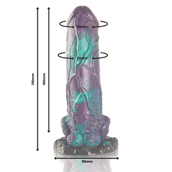Schéma technique du gode serpent Basilic L avec dimensions et diamètre