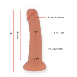 Dimensions du gode réaliste en silicone avec ventouse et moteur puissant
