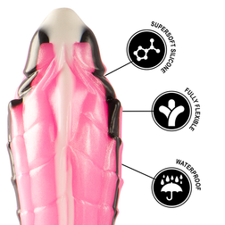 Détails techniques du gode fantasy Triton en silicone