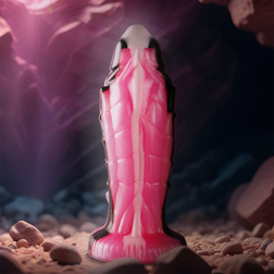 Gode fantasy Triton posé sur sol rocheux