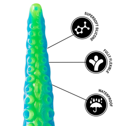 Détail des textures et propriétés du silicone du gode tentacule