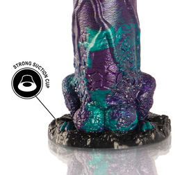 Gros plan sur la base ventouse robuste du gode serpent Basilic L