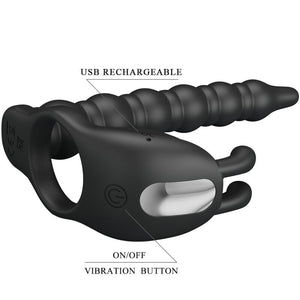 PRETTY LOVE BLACKNEY ANNEAUX PENIS AVEC PLUG VIBRATEUR
