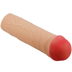 Gaine pénis Gaine pénienne extension +2,5 cm couleur peau gland sculpté — Nile en TPE peau vu de face
