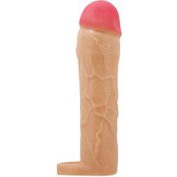 Gaine d’extension pénienne Pretty Love Hani +5 cm en TPR avec anneau scrotal, vue de face