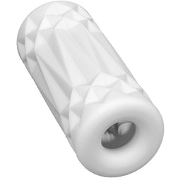 Gaine blanche en TPE avec relief diamant pour masturbateur