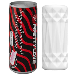 Masturbateur canette avec gaine blanche texturée et emballage soda