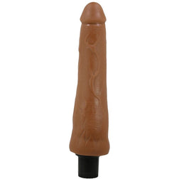 Realistic Pretty Love Alfredo dildo in caramel TPE, 21.5 cm, for intimate pleasure.
