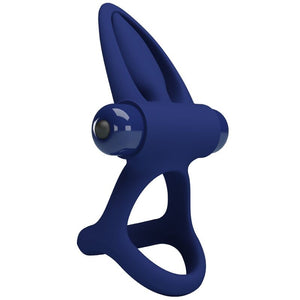 PRETTY LOVE MAT DOUBLE ANNEAU AVEC VIBRATION STIMULATEUR BLEU
