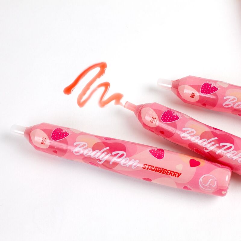 Stylos Body Pen fraise et trait de peinture corporelle rouge