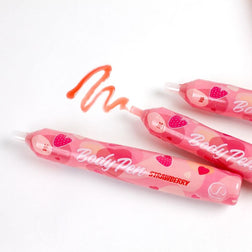 Stylos Body Pen fraise et trait de peinture corporelle rouge