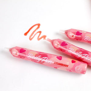 Stylos Body Pen fraise et trait de peinture corporelle rouge