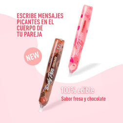 Visuel Secret Play présentant les stylos comestibles chocolat et fraise