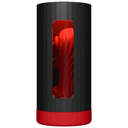 Boîtier noir et gaine rouge du masturbateur F1S V3 XL
