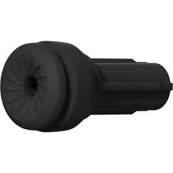 Masturbateur manuel noir avec embout nervuré circulaire