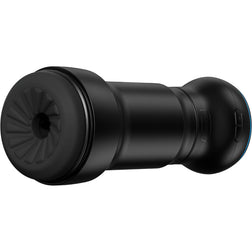 Masturbateur automatique noir avec module de succion et orifice pétalé