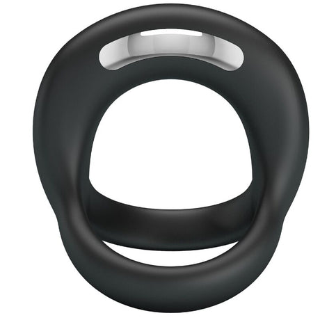 Double cockring vibrant 10 modes rechargeable USB — gros plan