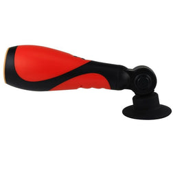Masturbateur vibrant rouge et noir avec ventouse de fixation