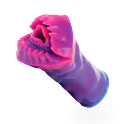 Masturbateur fantasy Eris en silicone rose et violet avec entrée nervurée