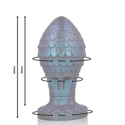 Plug œuf de dragon écailles taille L — vue de profil