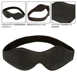 Black vegan leather BDSM blindfold — Nocturnal — view 4