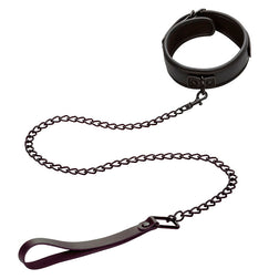 Collier laisse cuir végan all-black avec chaîne longue — Nocturnal — vue 2