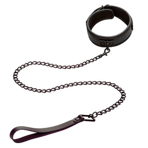CALEXOTICS NOCTURNAL COLLIER ET LAISSE EN CUIR REGLABLE NOIR