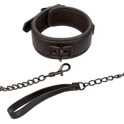 Collier laisse cuir végan all-black avec chaîne longue — Nocturnal — vue 3