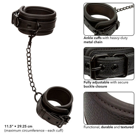 CALEXOTICS NOCTURNAL CHEVILLES REGLABLES EN CUIR NOIR